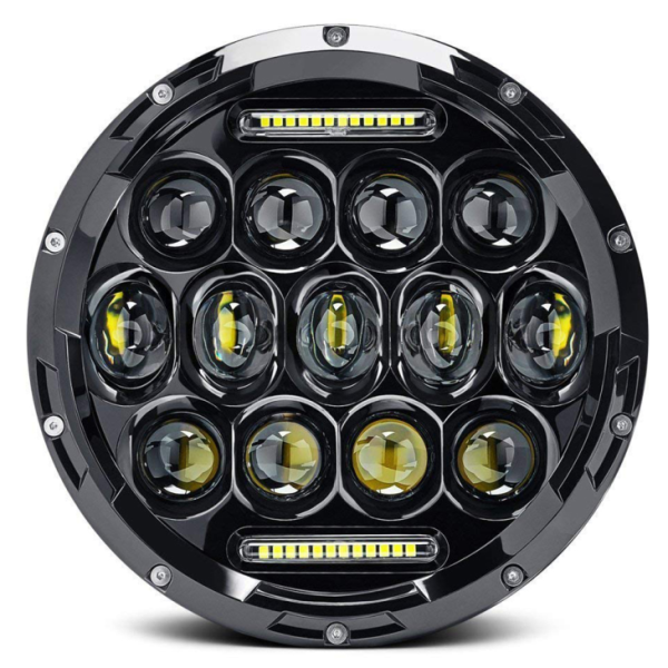 Bombetes del far de 7 polzades LED de 7 polzades 75W Faros de moto de 7 polzades LED DRL Far de llum de conducció per a Jeep Harley Davidson