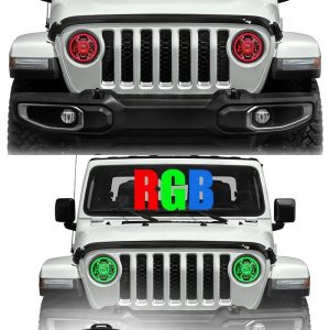 Llums Halo de 9 polzades que canvien el color RGB led de Jeep Wrangler JL 2018 2019