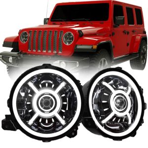 El far de LED JL de 9 polzades rodó s’adapta directament al Jeep Wrangler JL Rubicon Sahala