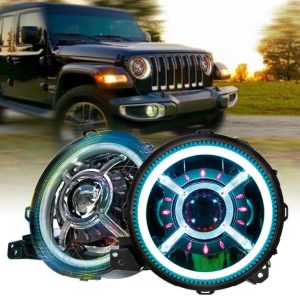 Jeep JL de 9 polzades rodó JL 2018 RGB Jeep Wrangler Color que canvia els fars led Halo