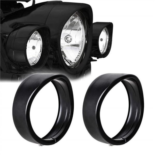 5 polzades anell de llum antiniebla negre crom per Harley Road Glide