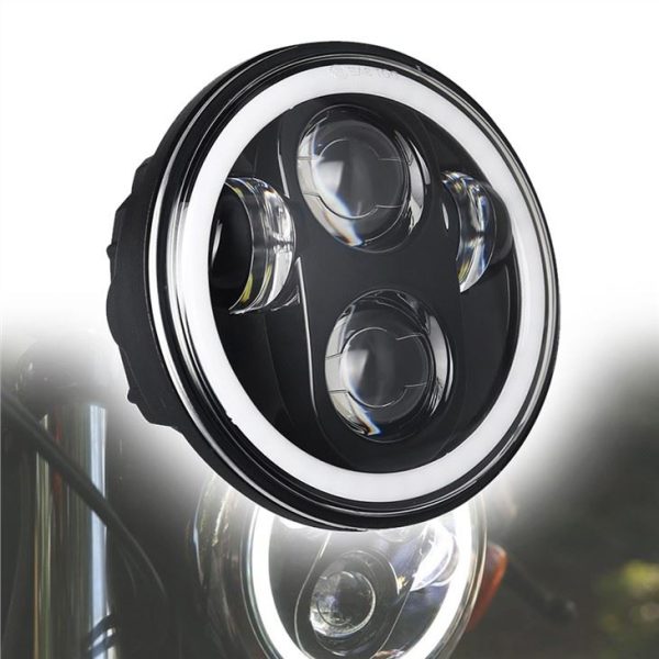 Morsun 40w 5 3/4 Polzades LED Headlight Projector per a Harley Davidson Motocicleta Headlamps Black Chrome